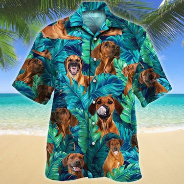 Joycorners Rhodesian Ridgeback Dog Lovers Hawaiian Style For Summer All Printed 3D Hawaiian Shirt
