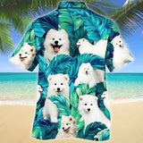 Joycorners Samoyed Dog Lovers Hawaiian Style For Summer All Printed 3D Hawaiian Shirt