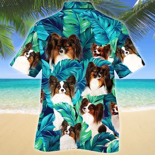Joycorners Papillon Dog Lovers Hawaiian Style For Summer All Printed 3D Hawaiian Shirt