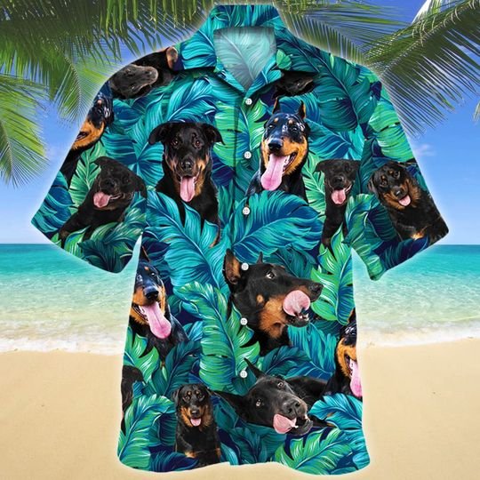 Joycorners Beauceron Dog Lovers Hawaiian Style For Summer All Printed 3D Hawaiian Shirt