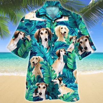 Joycorners Saluki Dog Lovers Hawaiian Style For Summer All Printed 3D Hawaiian Shirt