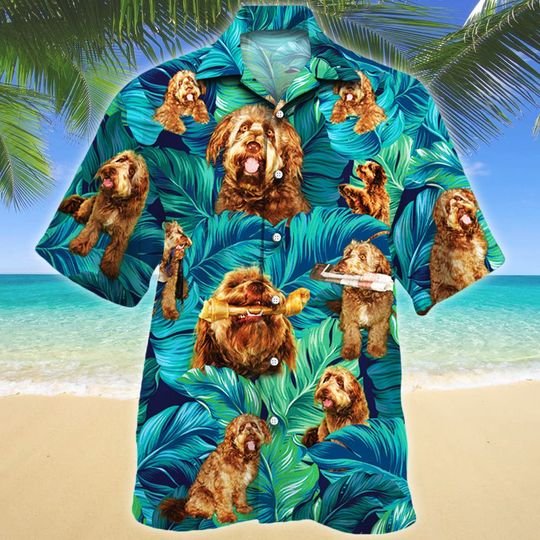Joycorners Otterhound Dog Lovers Hawaiian Style For Summer All Printed 3D Hawaiian Shirt
