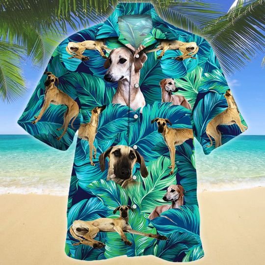 Joycorners Sloughi Dog Lovers Hawaiian Style For Summer All Printed 3D Hawaiian Shirt