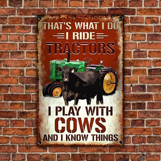 Joycorners Black Angus Cattle That's What I Do All Printed 3D Metal Sign