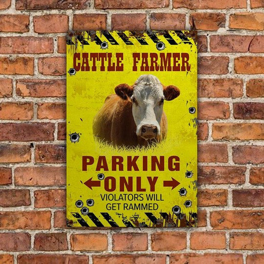 Joycorners Hereford Farmer Parking Only Violators Will Get Plucked All Printed 3D Metal Sign