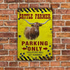 Joycorners TX Longhorn Farmer Parking Only Violators Will Get Plucked All Printed 3D Metal Sign