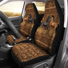 Joycorners Brown And Black Horses Flowery Background Get In Sit Down Shut Up Hold On Car Seat Cover Set (2Pcs)