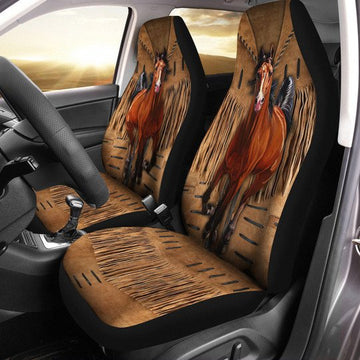 Joycorners I Love Horse Horse Lover Car Seat Cover Set (2Pcs)