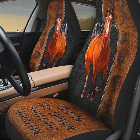 Joycorners Horse Get In Sit Down Shut Up Hold On Car Seat Cover Set (2Pcs)
