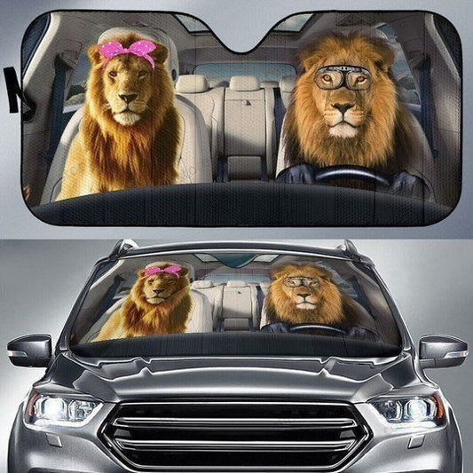 Joycorners Lion CAR All Over Printed 3D Sun Shade