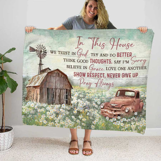 Joycorners In This House, We trust In God Blanket