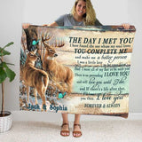 Joycorners Personalized The Day I Met You Deer Blanket
