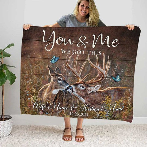 Joycorners Personalized You & Me We Got This Deer Blanket
