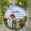 Joycorners Animal Farm Lovers And So Together Round Happy Halloween Wooden Sign