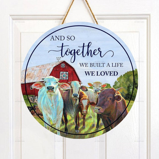 Joycorners Animal Farm Lovers And So Together Round Wooden Sign