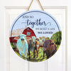 Joycorners Animal Farm Lovers And So Together Round Happy Halloween Wooden Sign