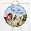 Joycorners Brahman Cattle Lovers And So Together Round Wooden Sign