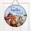 Joycorners TX Longhorn Cattle Lovers And So Together Round Happy Halloween Wooden Sign