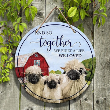 Joycorners Sheep Lovers And So Together Round Wooden Sign