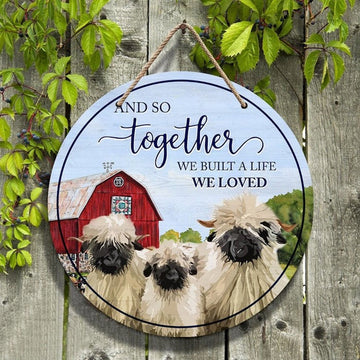 Joycorners Sheep Lovers And So Together Round Happy Halloween Wooden Sign