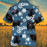 Joycorners BRANGUS Cattle Blue Tribal All Over Printed 3D Hawaiian Shirt