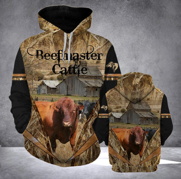 Joycorners BEEFMASTER CATTLE RANCH STYLE All Over Printed 3D Hoodie