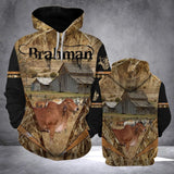 Joycorners BRAHMAN CATTLE RANCH STYLE All Over Printed 3D Hoodie