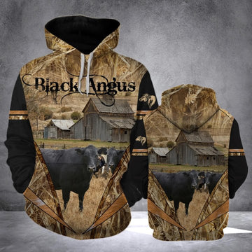 Joycorners ANGUS CATTLE RANCH STYLE All Over Printed 3D Hoodie