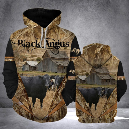 Joycorners ANGUS CATTLE RANCH STYLE All Over Printed 3D Hoodie