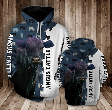 Joycorners ANGUS CATTLE HALF CAMO All Over Printed 3D Hoodie