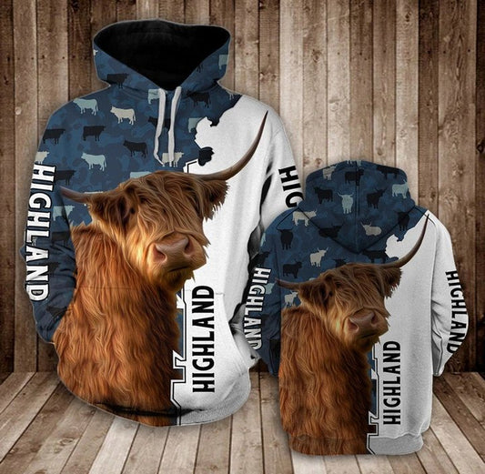 Joycorners HIGHLAND HALF CAMO All Over Printed 3D Hoodie