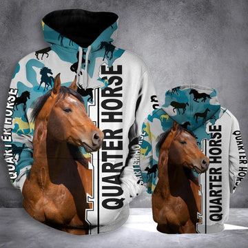 Joycorners QUARTER HORSE HALF CAMO All Over Printed 3D Hoodie