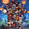 Joycorners TX Longhorn Cattle Lovers Sugar Skull Floral Hawaiian Shirt