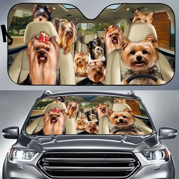 Joycorners YORKSHIRE TERRIER CAR All Over Printed 3D Sun Shade