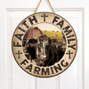 Joycorners Black Angus Cattle Lovers Faith Family Farming Round Wooden Sign