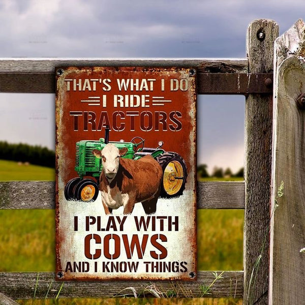 Joycorners Hereford Cattle That's What I Do All Printed 3D Metal Sign