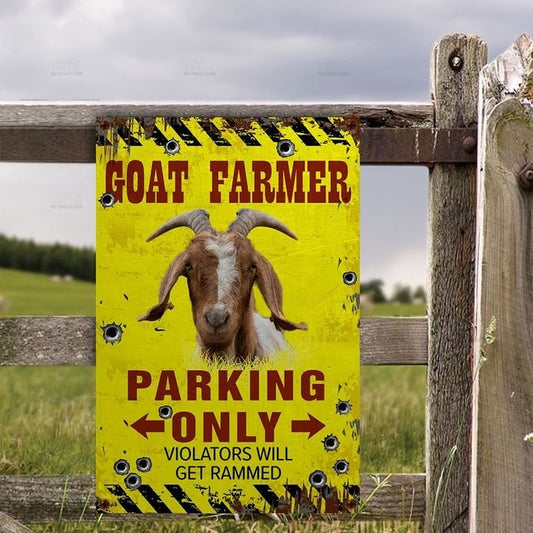 Joycorners Goat Farmer Parking Only Violators Will Get Plucked All Printed 3D Metal Sign