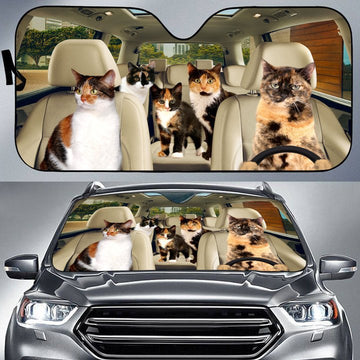 Joycorners TORTOISESHELL CAT CAR All Over Printed 3D Sun Shade