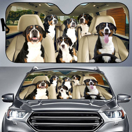 Joycorners SWISS MOUNTAIN DOG CAR All Over Printed 3D Sun Shade