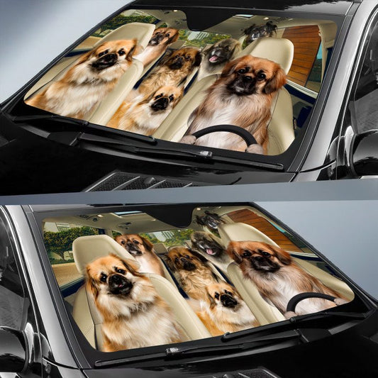 Joycorners TIBETAN SPANIEL CAR All Over Printed 3D Sun Shade