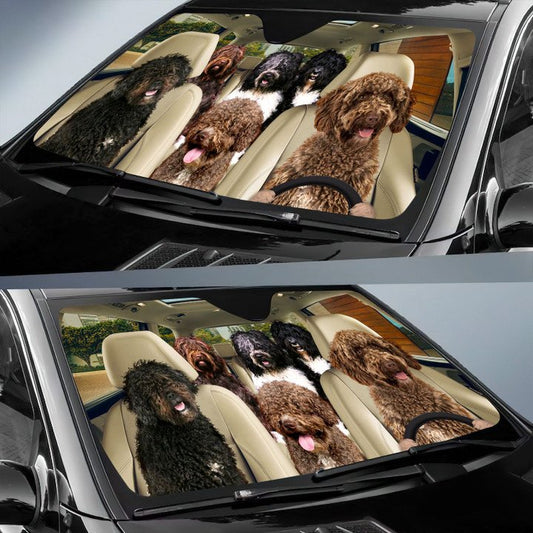 Joycorners SPANISH WATER DOG CAR All Over Printed 3D Sun Shade