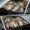 Joycorners BLUE LACY CAR All Over Printed 3D Sun Shade