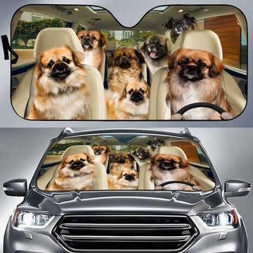 Joycorners TIBETAN SPANIEL CAR All Over Printed 3D Sun Shade