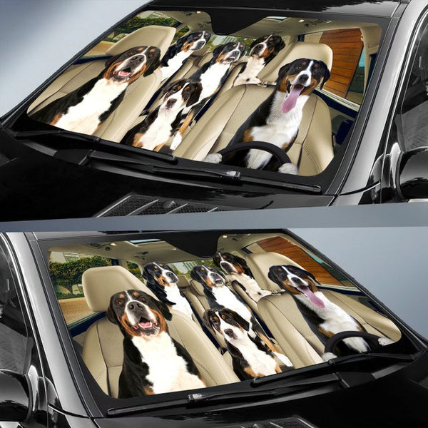 Joycorners SWISS MOUNTAIN DOG CAR All Over Printed 3D Sun Shade