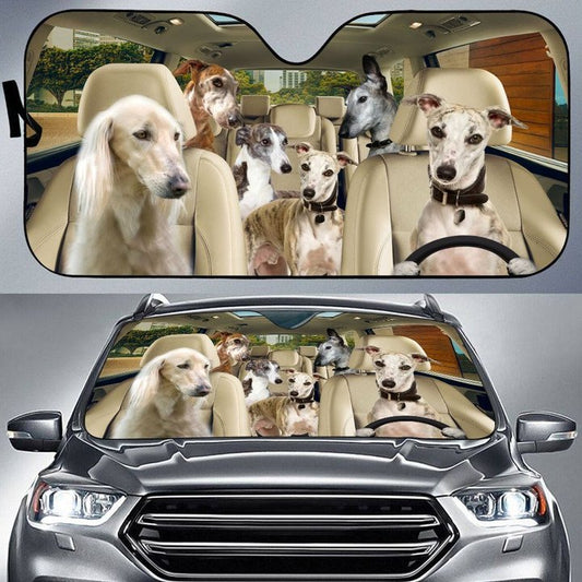 Joycorners SIGHTHOUND CAR All Over Printed 3D Sun Shade