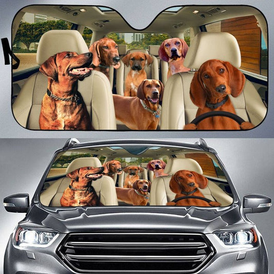 Joycorners REDBONE COONHOUND CAR All Over Printed 3D Sun Shade
