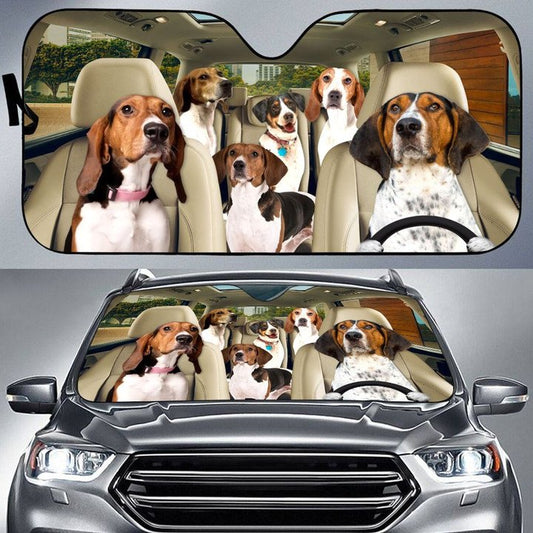 Joycorners TREEING WALKER COONHOUND CAR All Over Printed 3D Sun Shade