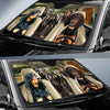 Joycorners BLACK AND TAN COONHOUND CAR All Over Printed 3D Sun Shade