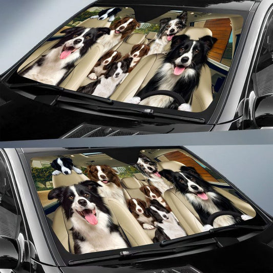 Joycorners BORDER COLLIE CAR All Over Printed 3D Sun Shade