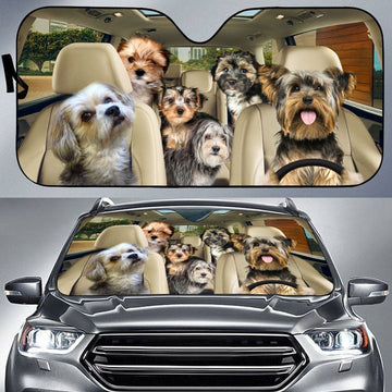 Joycorners MORKIE CAR All Over Printed 3D Sun Shade